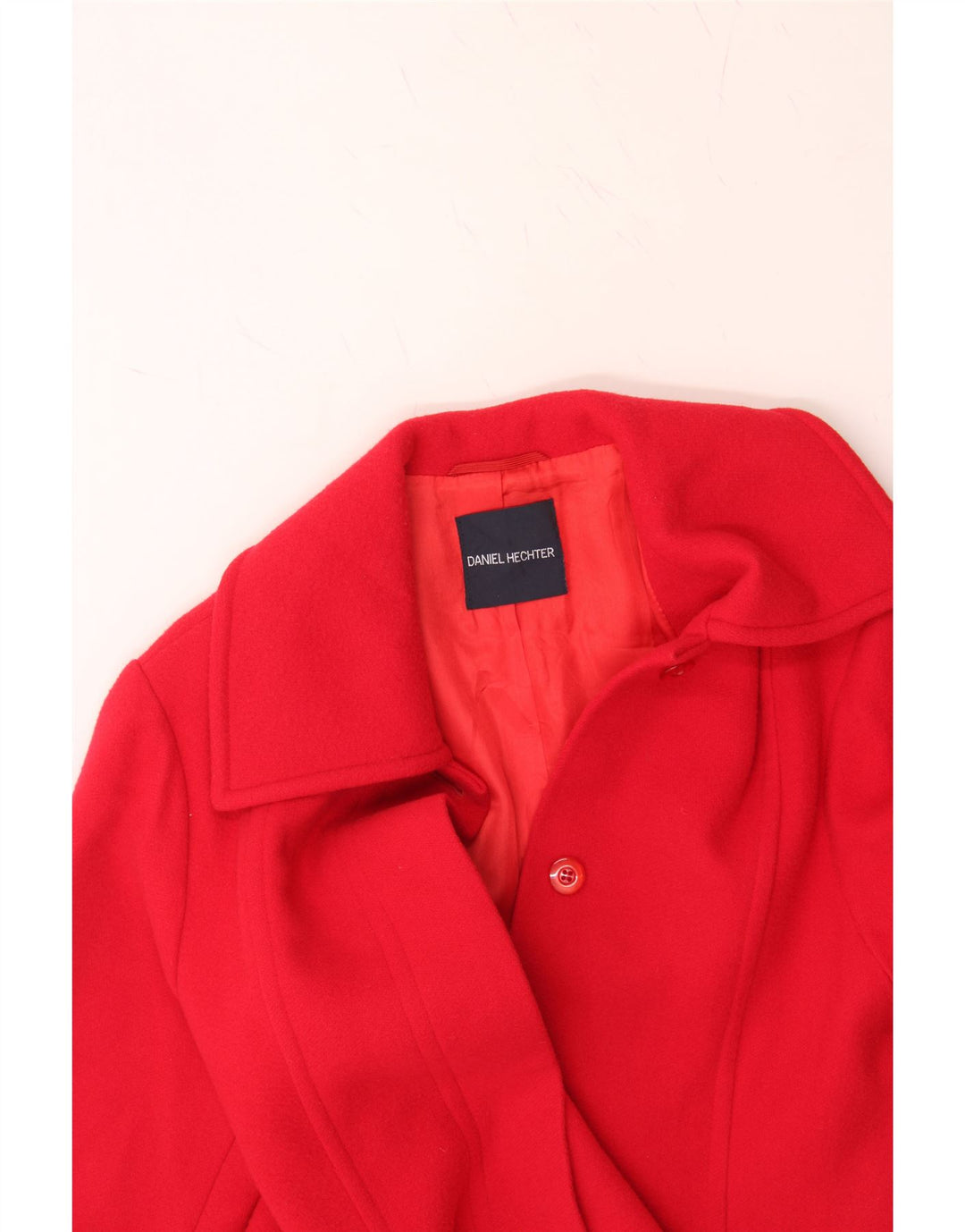 DANIEL HECHTER Womens Overcoat UK 6 XS Red Virgin Wool Vintage Daniel Hechter and Second-Hand Daniel Hechter from Messina Hembry 
