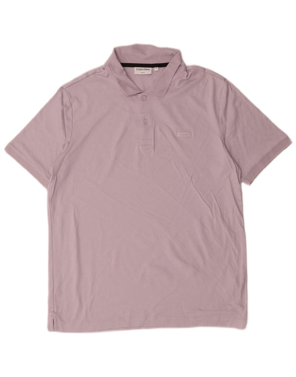 Calvin Klein Mens Slim Fit Polo Shirt XL Purple Cotton