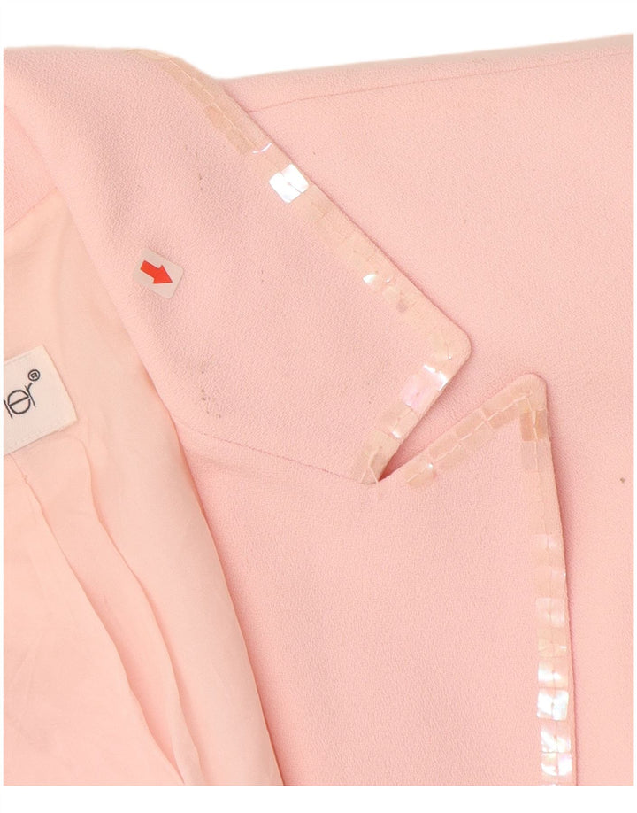 TOGETHER Ženska jakna s jednim gumbom, UK 12 srednje ružičasti poliester