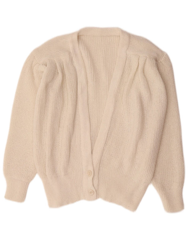 Vintage Womens Cardigan Sweater UK 14 Medium White
