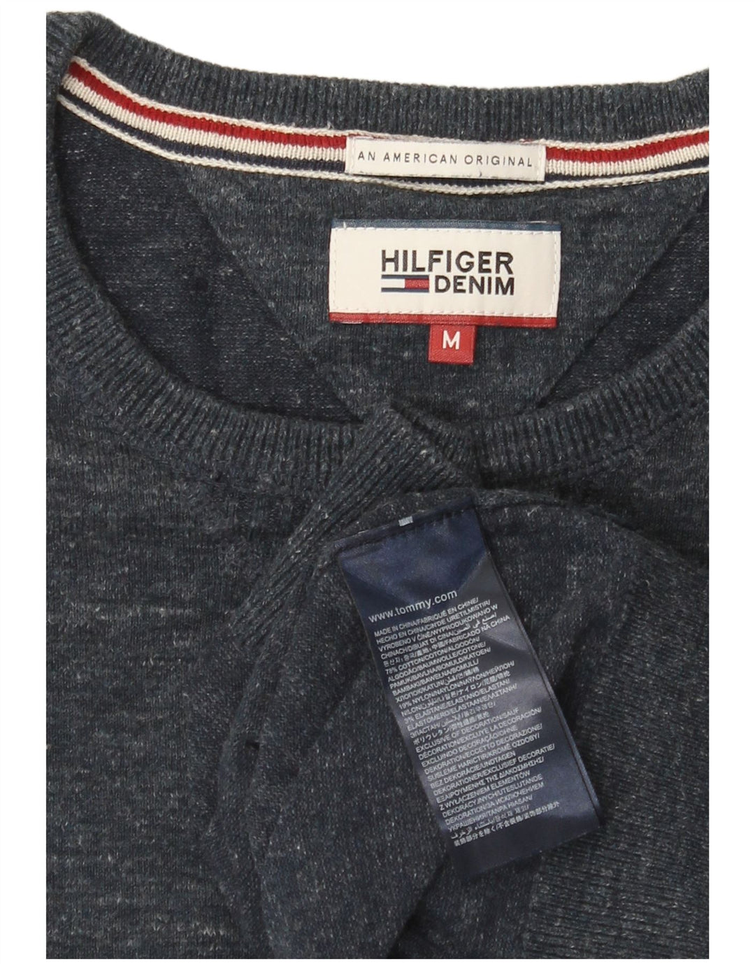 Tommy Hilfiger muški džemper s okruglim izrezom srednje tamnoplave boje