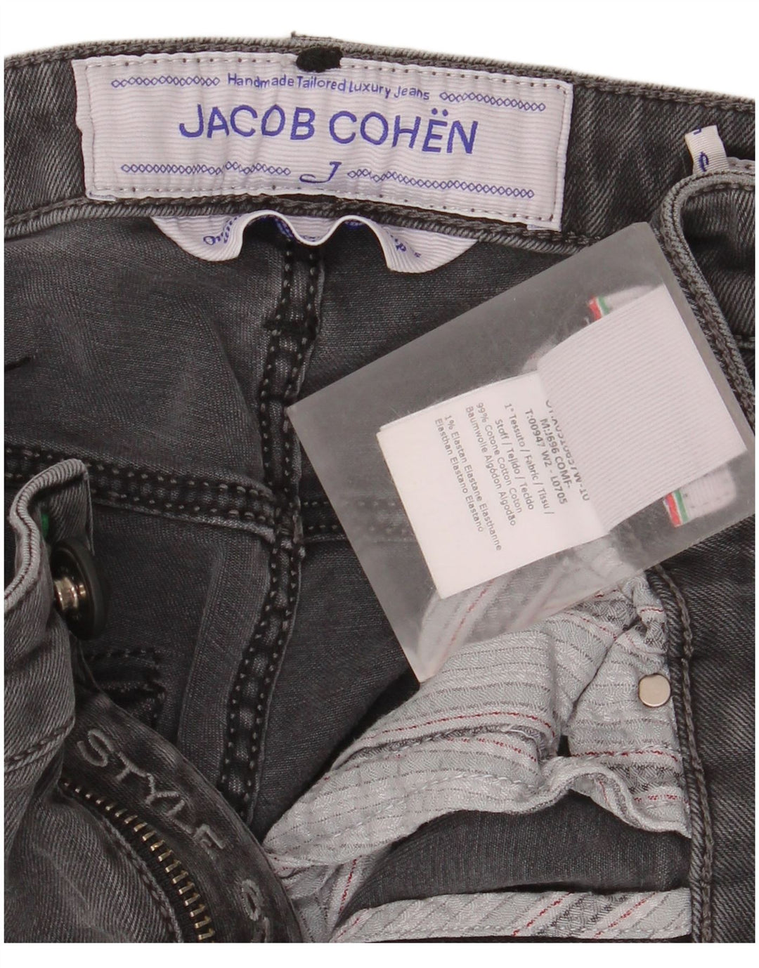 Muške uske traperice Jacob Cohen W31 L34 Sivi pamuk