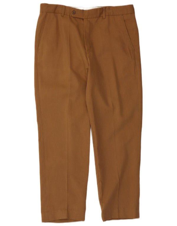 Zara Mens Tapered Suit Hlače W36 L27 Beige Pinstripe