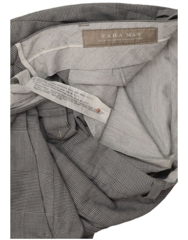 ZARA muške uske chino hlače EU 38 male W30 L31 sive houndstooth