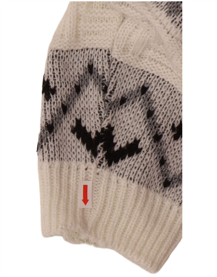 VINTAGE muški džemper s okruglim izrezom Veliki bijeli svijetli džemper