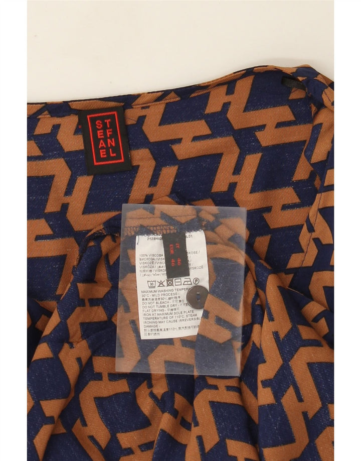 Stefanel Ženska majica dugih rukava IT 46 Large Navy Blue Geometric