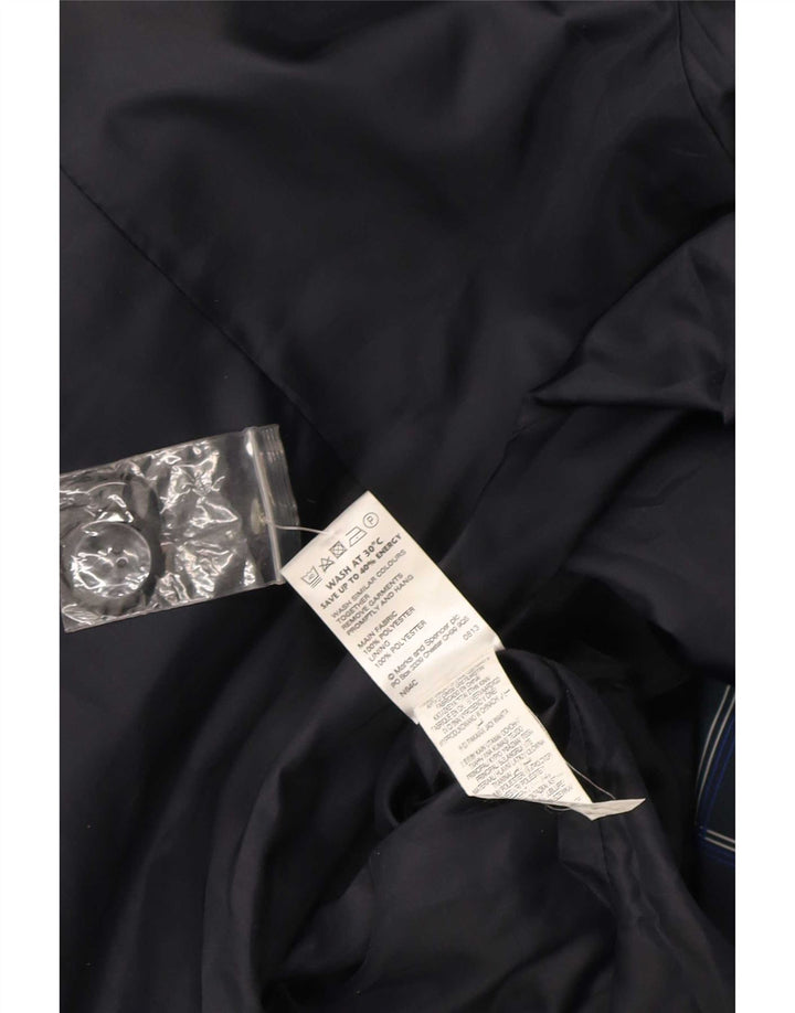 Marks & Spencer ženski trenč kaput UK 10 Mali tamnoplavi karirani poliester