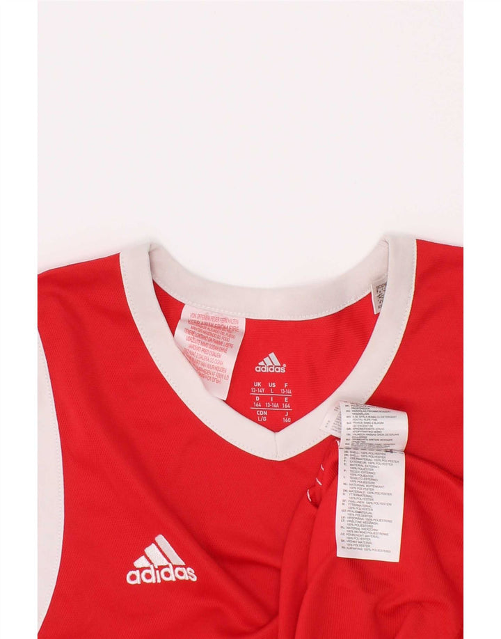 Adidasov gornji dio prsluka za dječake 13-14 godina od crvenog poliestera u boji