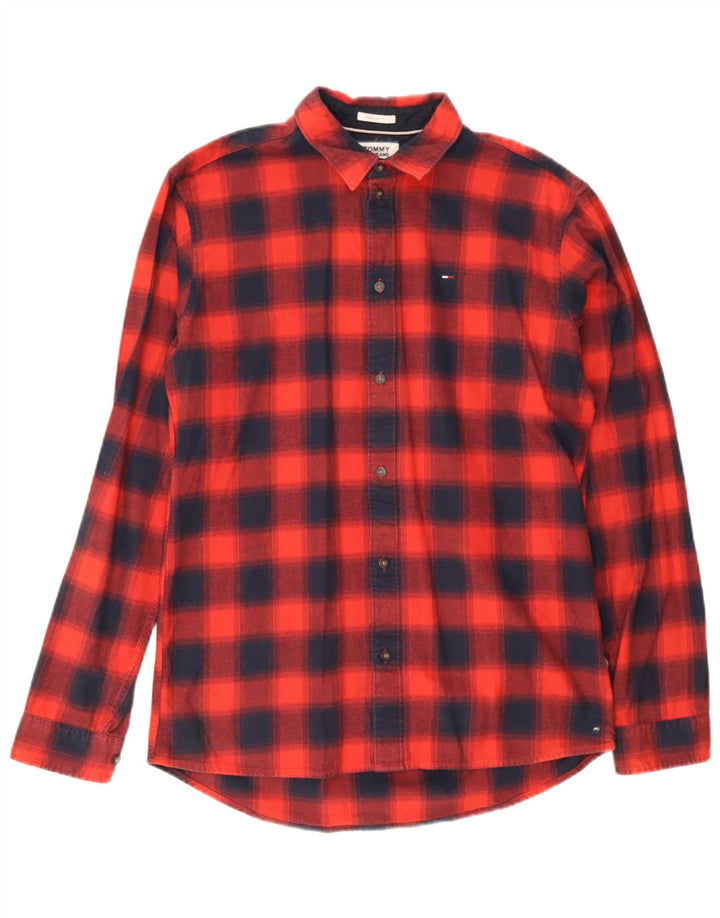 Tommy Hilfiger muška kockasta flanelska košulja standardnog kroja srednje crvene kare