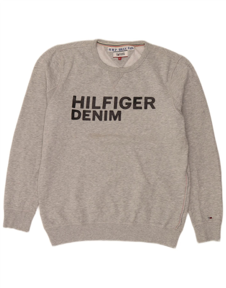 Tommy Hilfiger muški džemper s grafičkim motivima, veliki sivi pamuk