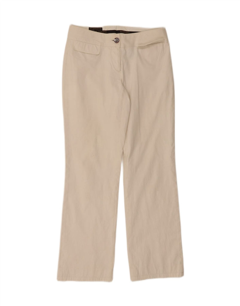 BURBERRY Womens Straight Casual Trousers IT 42 Medium W29 L29 Beige Cotton Vintage Burberry and Second-Hand Burberry from Messina Hembry 