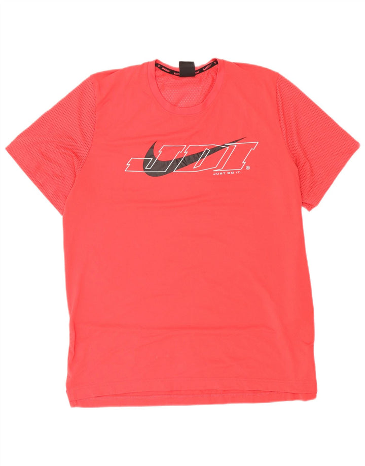 Nike Mens Dri Fit Standard Graphic T-Shirt Top Veliki crveni poliester