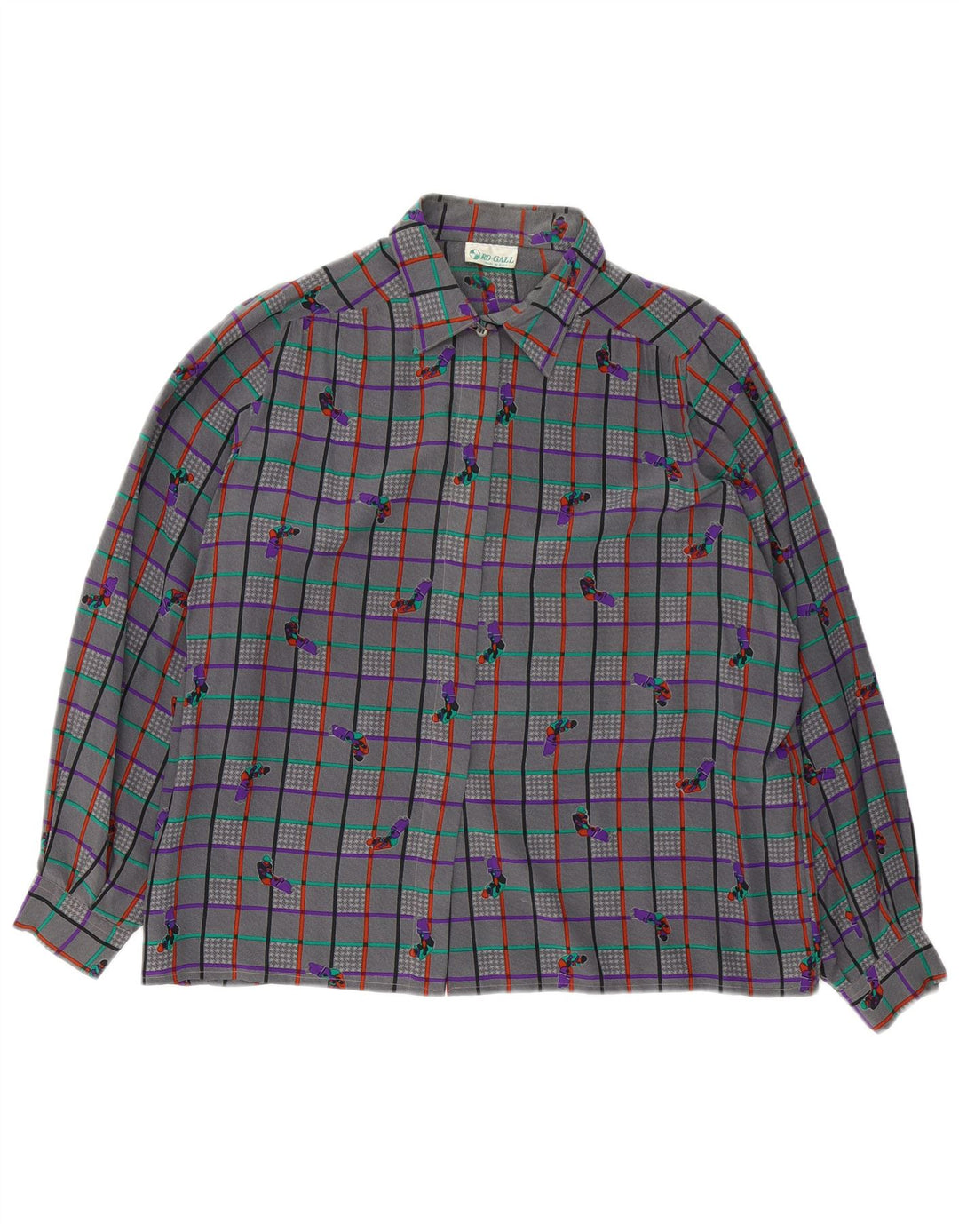 Vintage ženska košulja bluza UK 18 XL sivi karirani