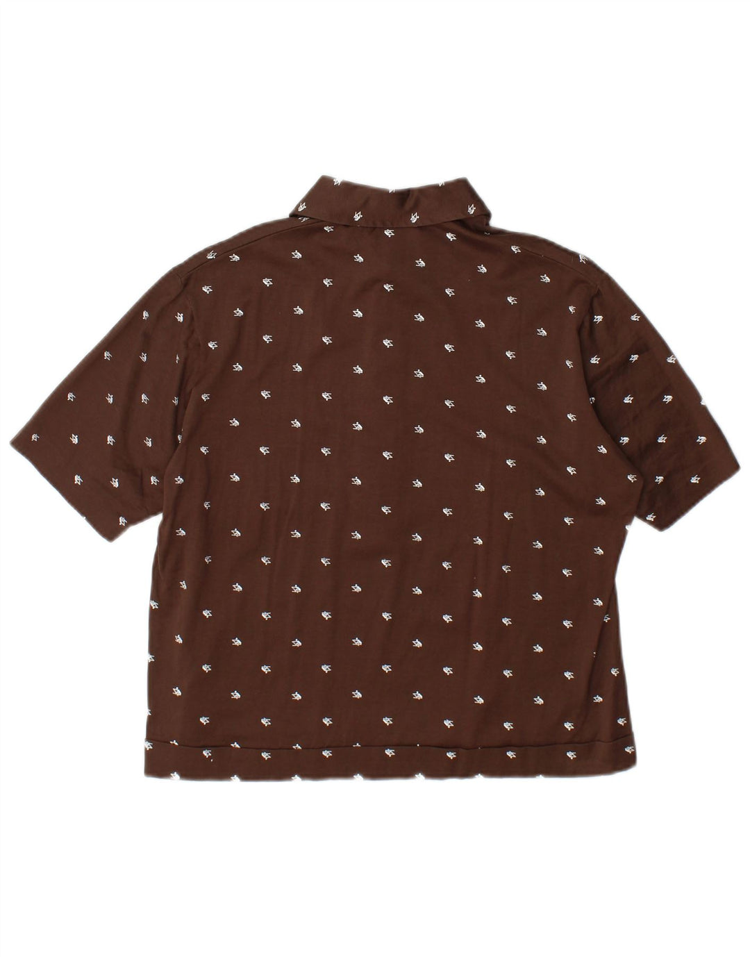 VINTAGE ženska pulover majica kratkih rukava IT 52 2XL smeđe geometrijske boje