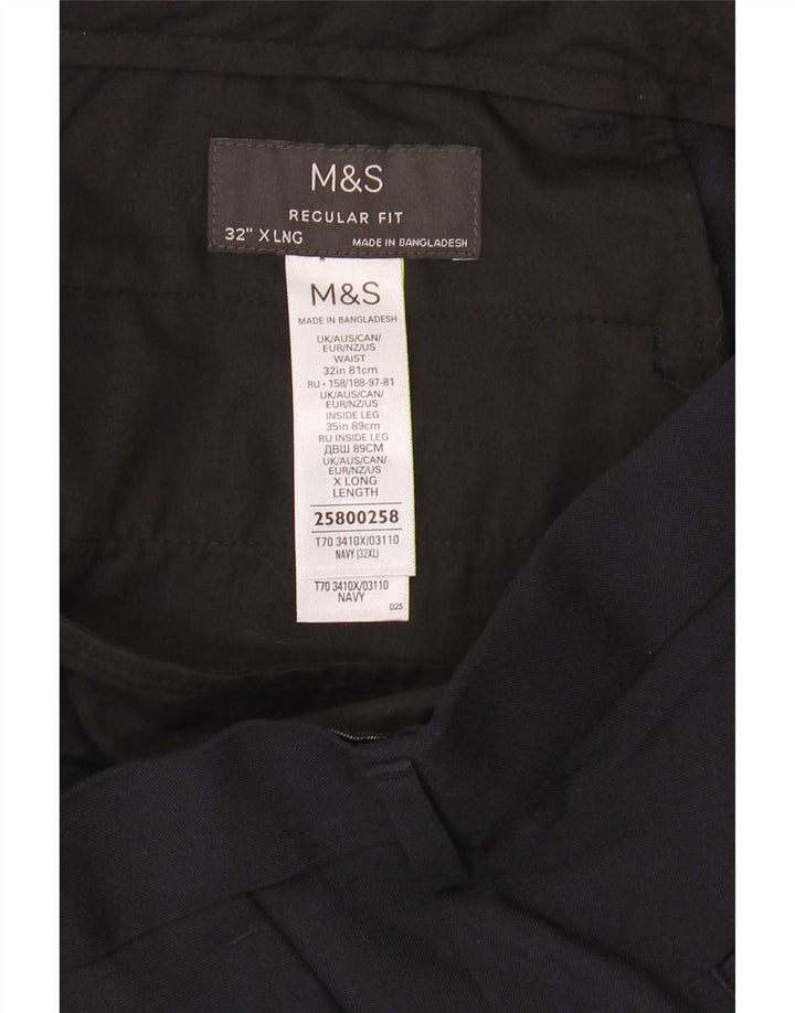 Marks & Spencer muške chino hlače standardnog kroja W32 L35 tamnoplavi poliester