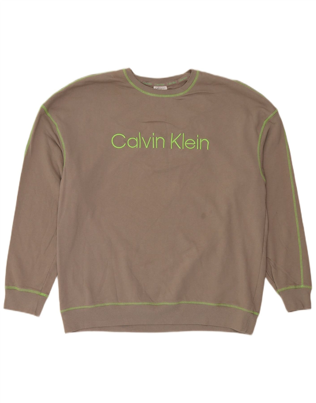 Calvin Klein muška majica dugih rukava s grafikama, veliki smeđi pamuk