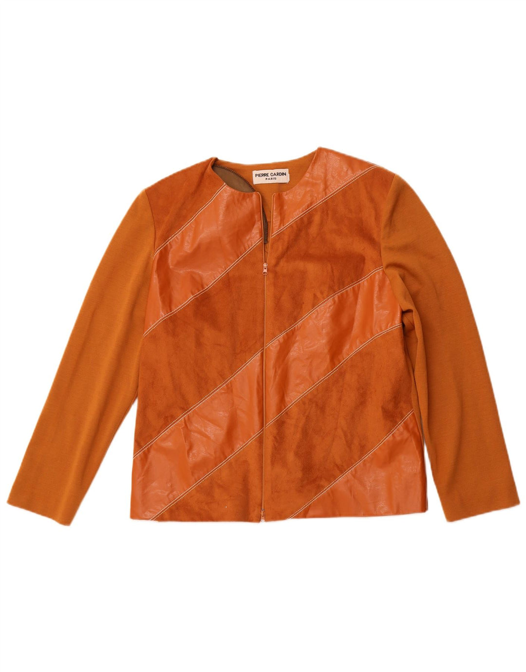 PIERRE CARDIN Ženski kardigan pulover UK 14 Srednje smeđa patchwork vuna