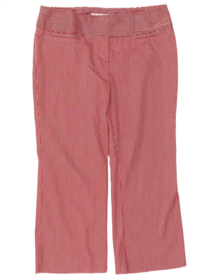 SASHA Womens Straight Capri Trousers US 12 Large W32 L23 Red Pinstripe