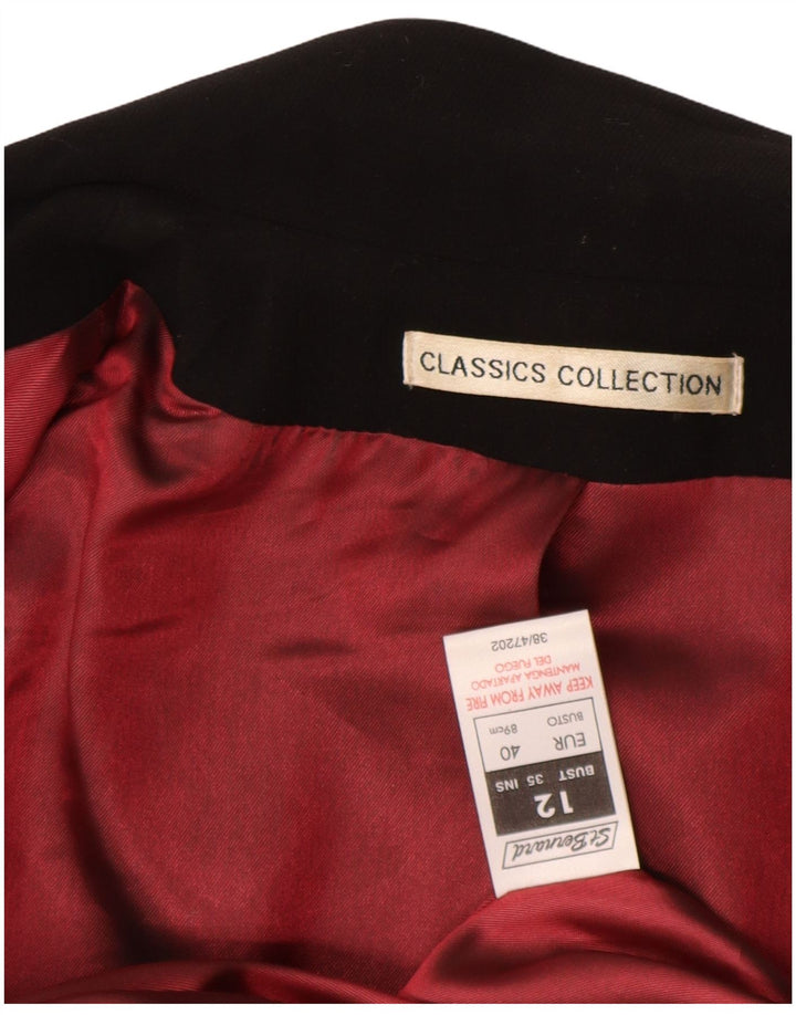 ST. BERNARD Womens Overcoat UK 12 Medium Black