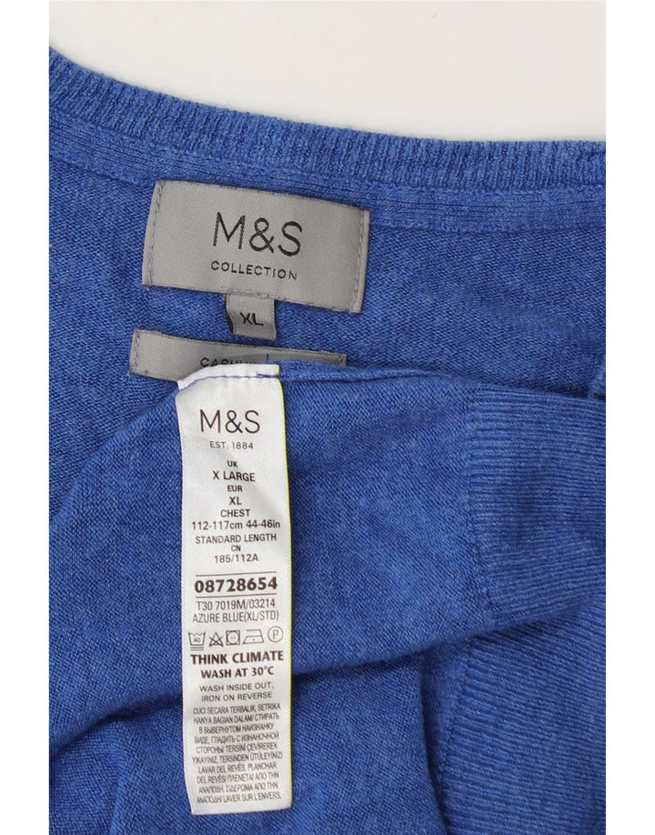 Marks & Spencer muški pulover s V-izrezom XL plavi akril
