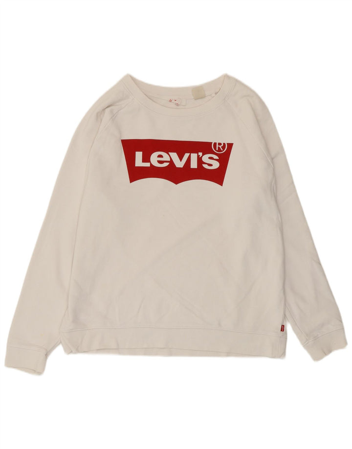 Levi's ženski džemper s grafičkim motivima UK 14 srednje bijele boje