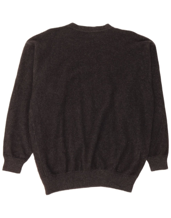 Vintage Mens Boat Neck Jumper Sweater 2XL Black Cashmere