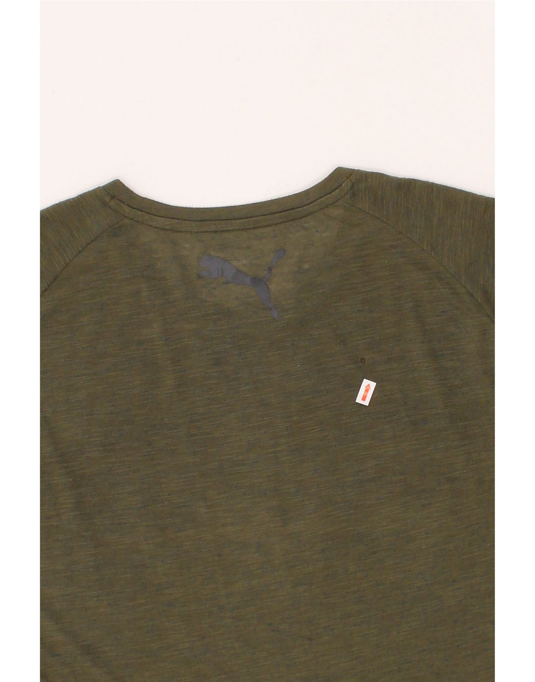 PUMA Mens Graphic T-Shirt Top Medium Khaki Colourblock Vintage Puma and Second-Hand Puma from Messina Hembry 