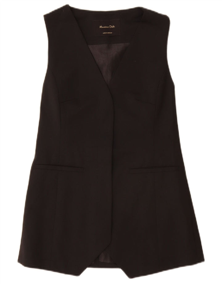 Ženska otvorena jakna bez rukava Massimo Dutti UK 6 XS crni poliester