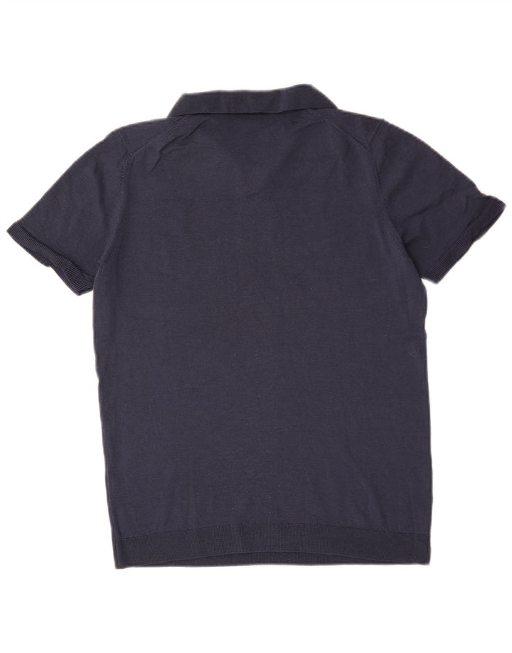 Massimo Dutti muški džemper kratkih rukava s polo izrezom Srednje tamnoplavi