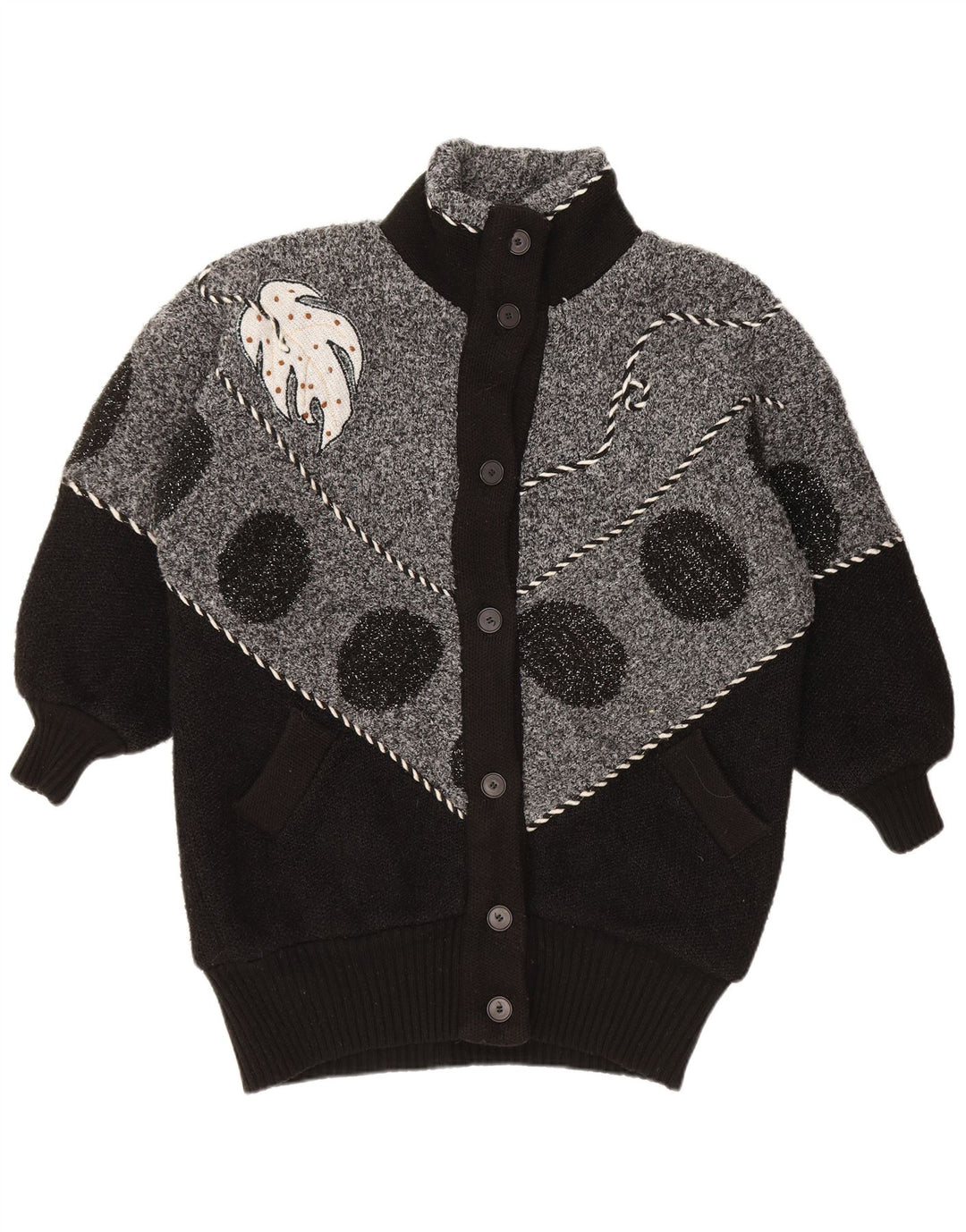 VINTAGE ženski kardigan pulover UK 22 3XL crne boje