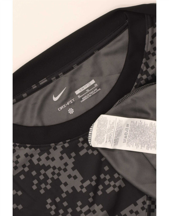 Nike muška majica Dri Fit Slim XL crni geometrijski poliester