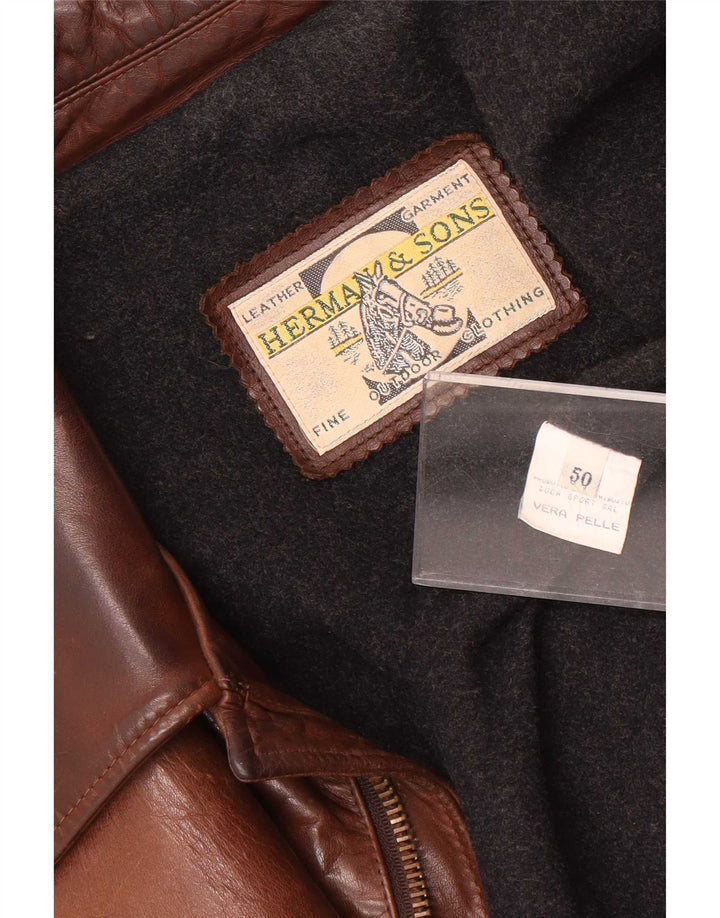 Herman & Sons muška kožna jakna IT 50 Large Brown