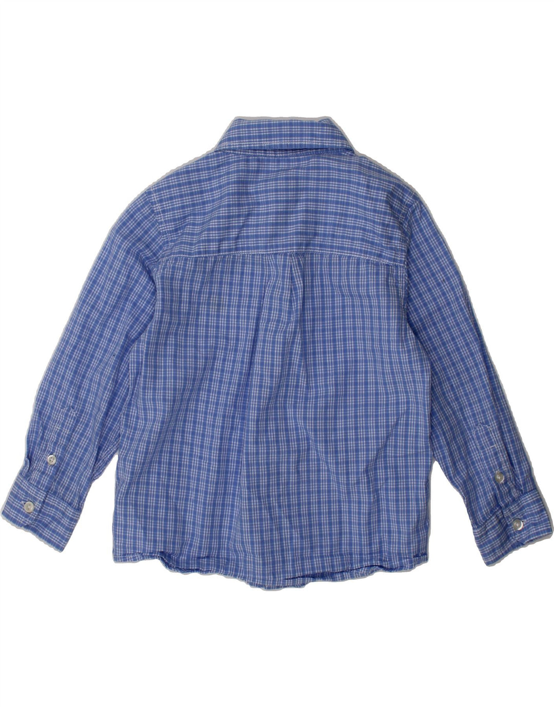BENETTON Boys Shirt 3-4 Years 2XS Blue Check Cotton Vintage Benetton and Second-Hand Benetton from Messina Hembry 