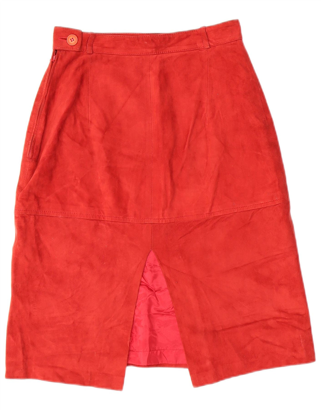 EMME Womens Suede Skirt W24 XS  Red Leather