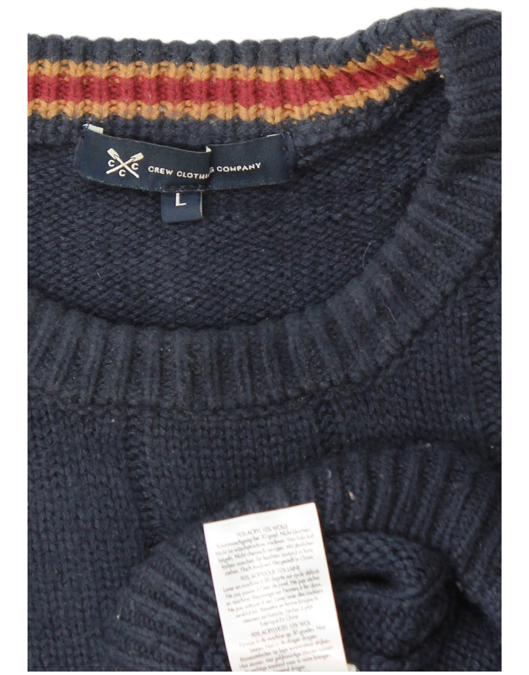 CREW ODJEĆA Muški džemper s okruglim izrezom Veliki tamnoplavi akril