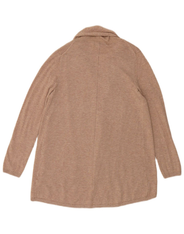 Zara ženski dugi otvoreni kardigan pulover UK 14 Large Beige Flecked