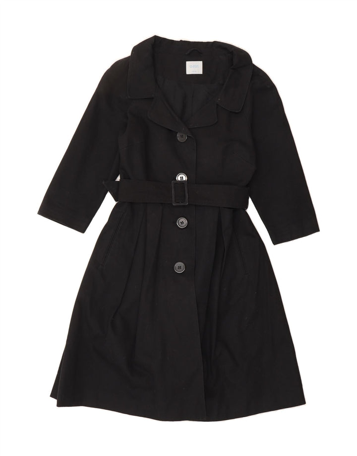 OASIS Womens Overcoat UK 14 Medium Black Cotton Vintage Oasis and Second-Hand Oasis from Messina Hembry 