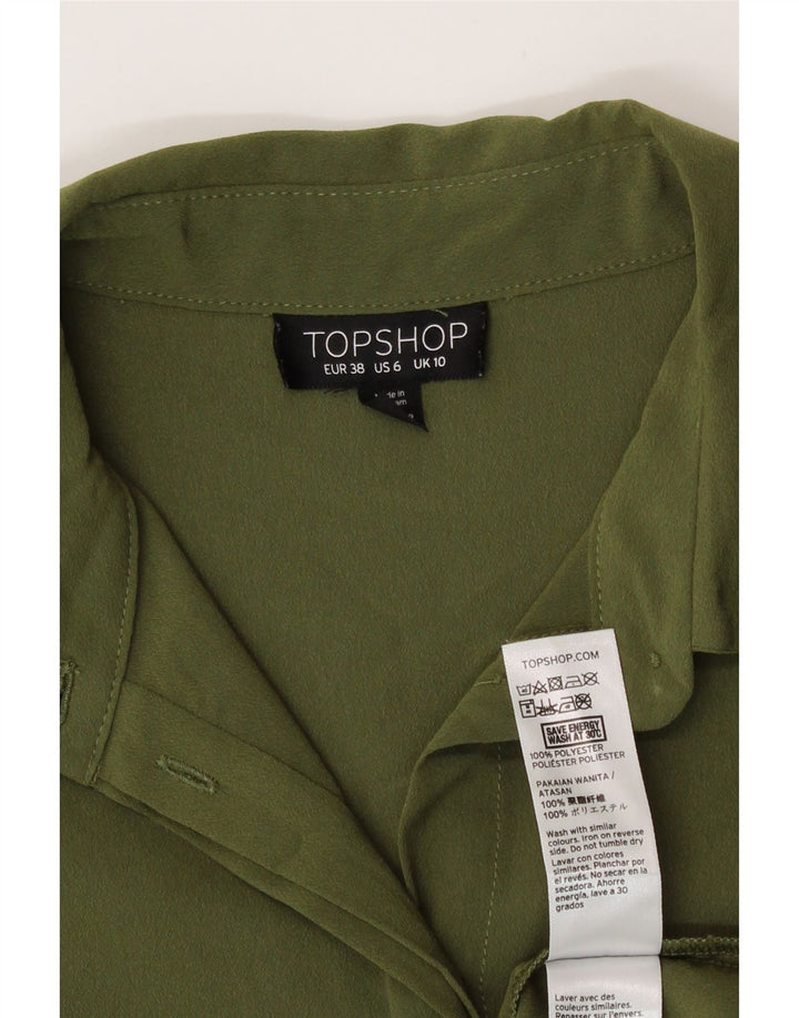 Topshop ženska košulja bluza UK 10 mali kaki poliester