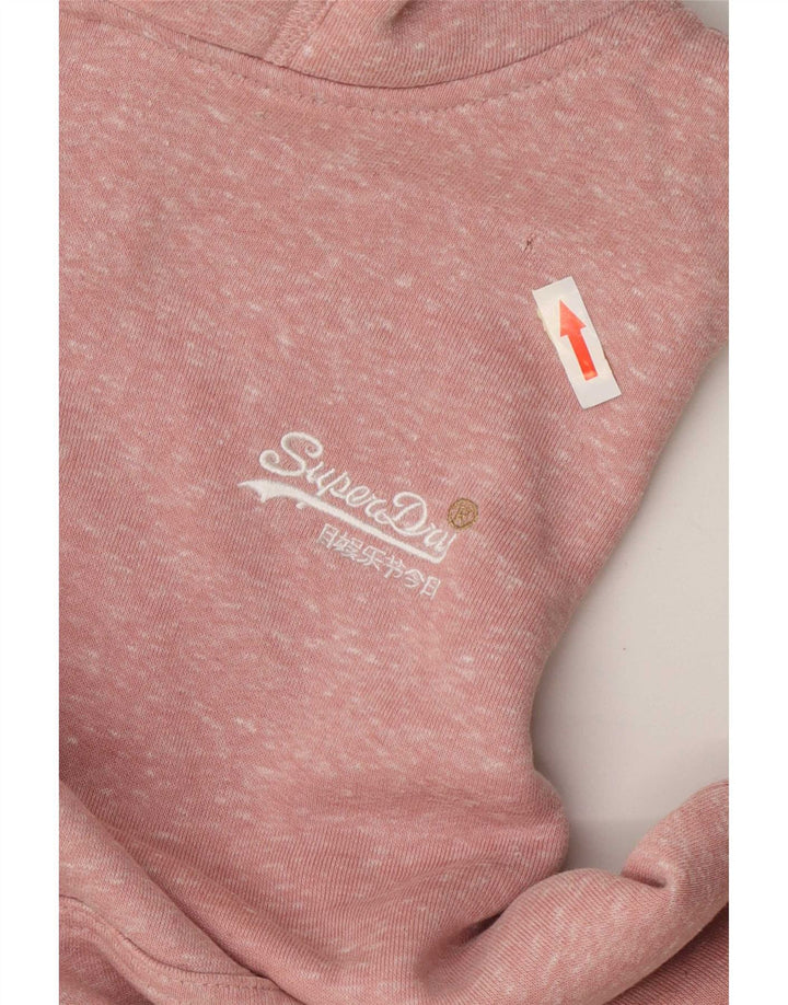 Superdry ženski džemper s kapuljačom UK 12 srednje ružičasti flekasti poliester