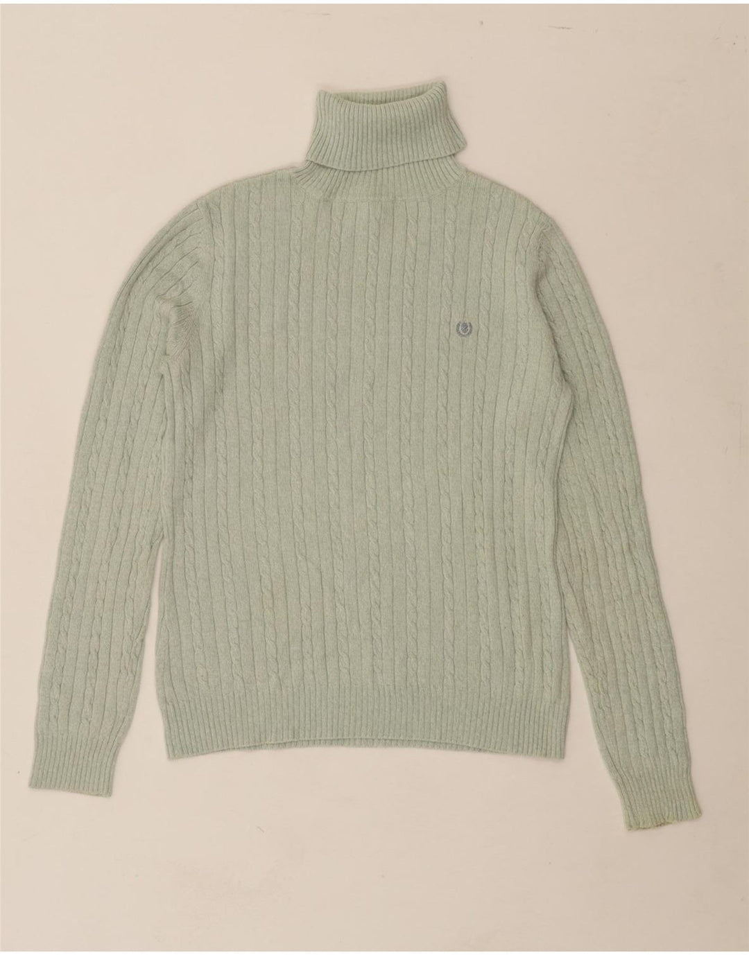 IZOD Womens Roll Neck Jumper Sweater UK 12 Medium Green Cotton Vintage Izod and Second-Hand Izod from Messina Hembry 
