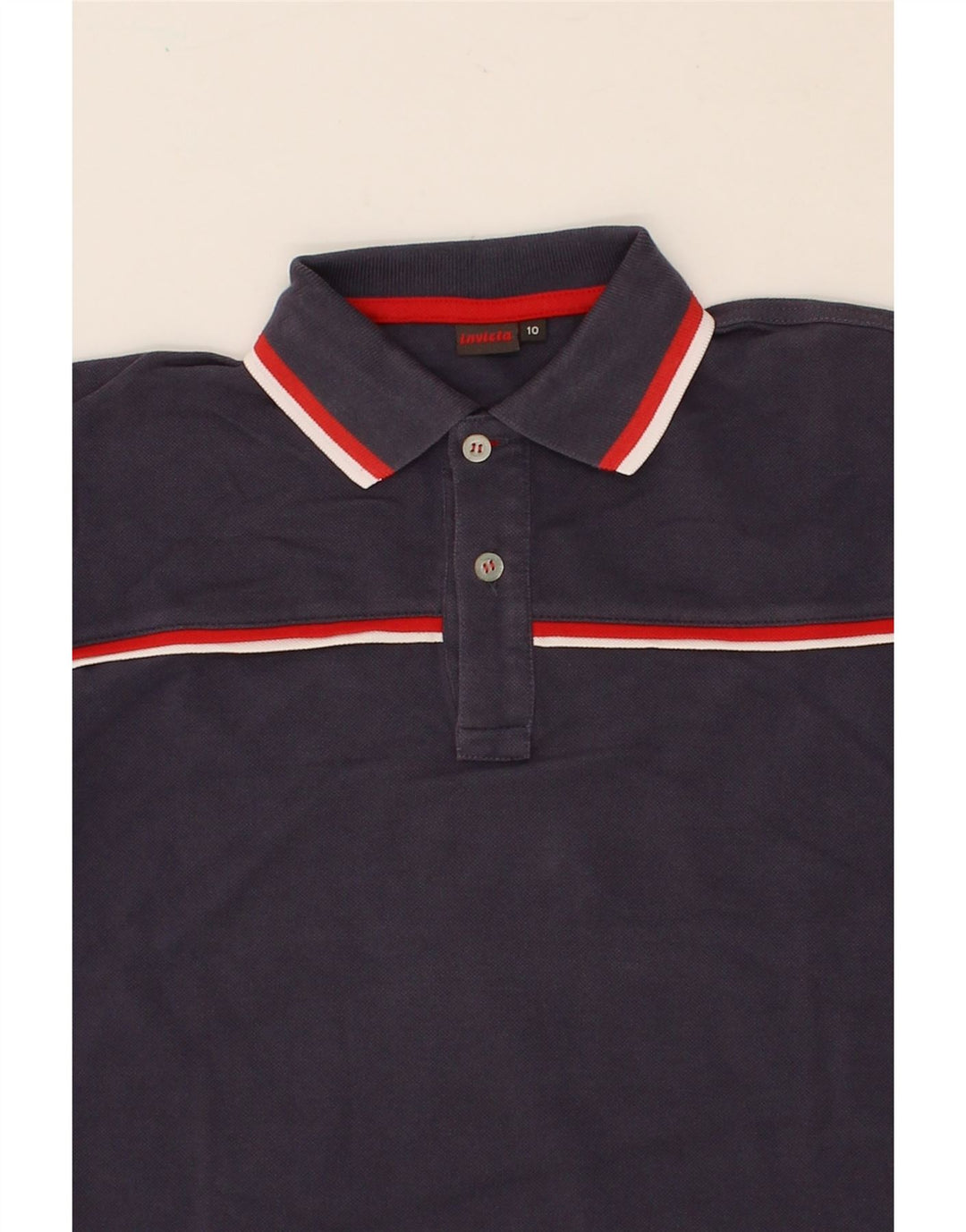 INVICTA Boys Polo Shirt 9-10 Years Navy Blue Cotton Vintage Invicta and Second-Hand Invicta from Messina Hembry 