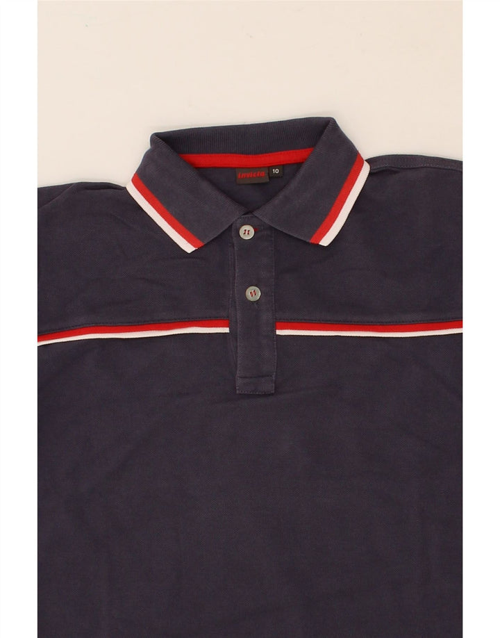 INVICTA Boys Polo Shirt 9-10 Years Navy Blue Cotton Vintage Invicta and Second-Hand Invicta from Messina Hembry 