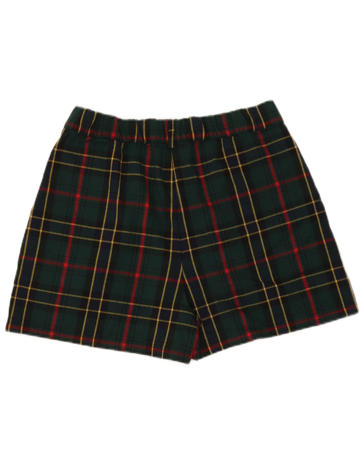 Lijepe i elegantne ženske chino kratke hlače, veliki W32, zeleni karirani poliester