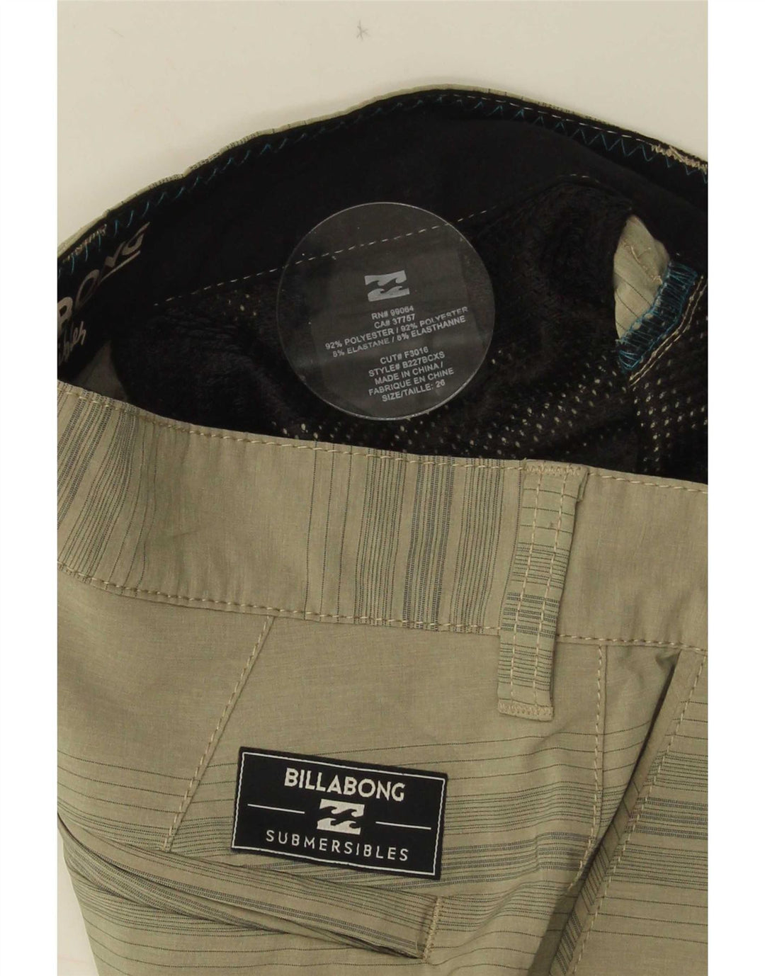 Billabong muške chino kratke hlače W26 mali kaki prugasti poliester