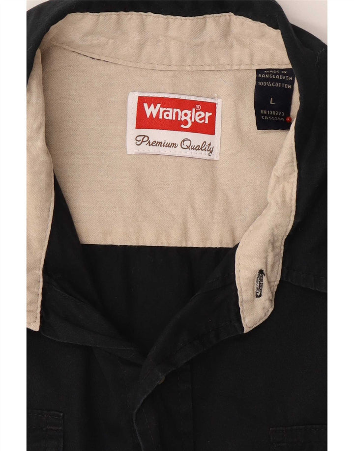 Velika crna pamučna muška majica kratkih rukava Wrangler