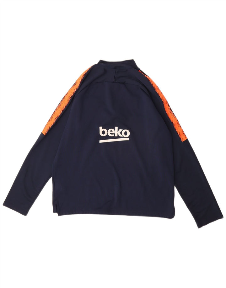 NIKE Boys Graphic Pulover Trenirka Top 13-14 Years Navy Blue Colourblock