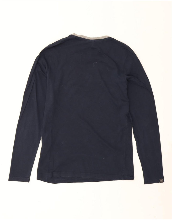 Jack & Jones muška majica dugih rukava s grafikama, srednje tamnoplavi pamuk
