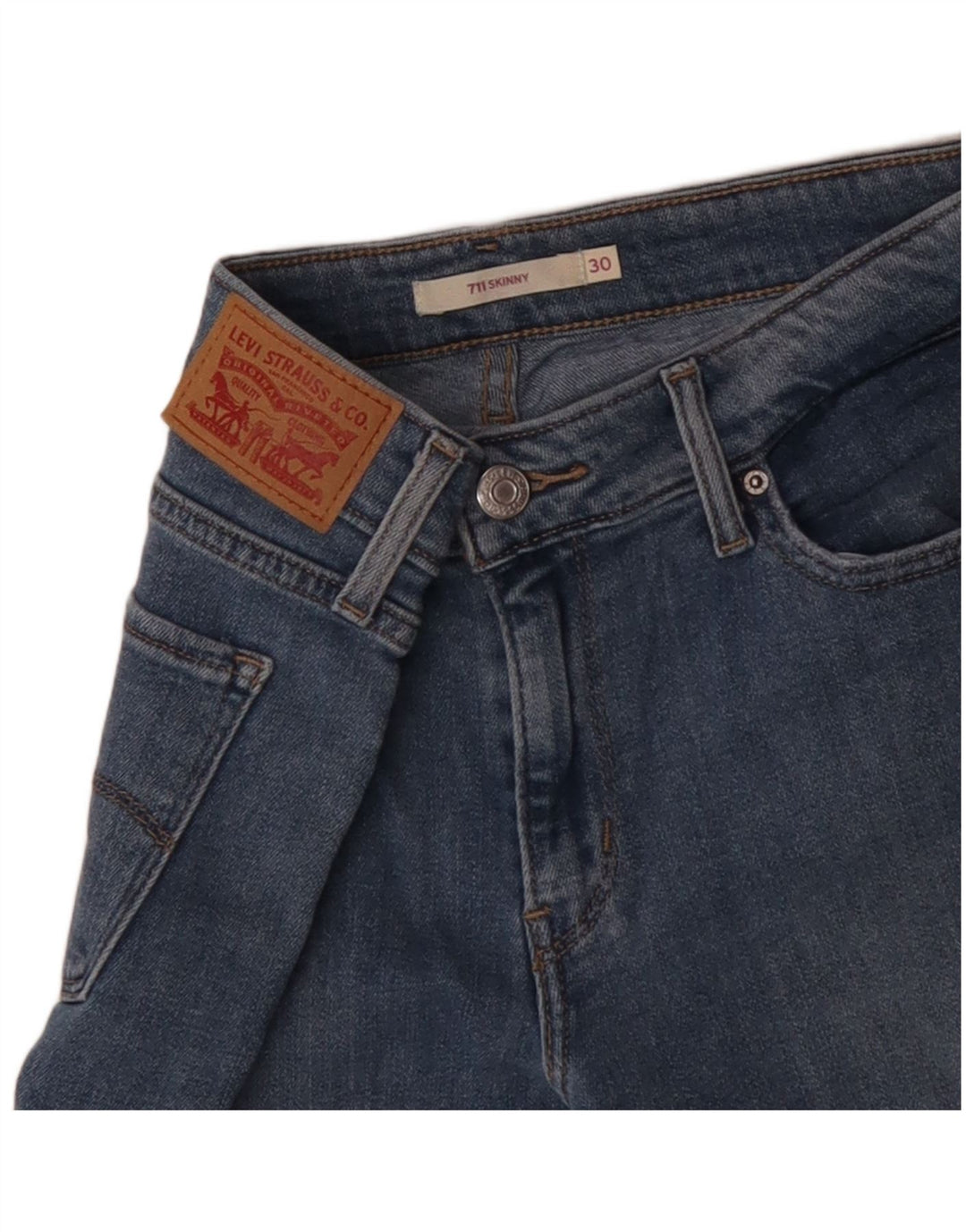 LEVI'S ženske 711 uske traperice W30 L29 plavi pamuk