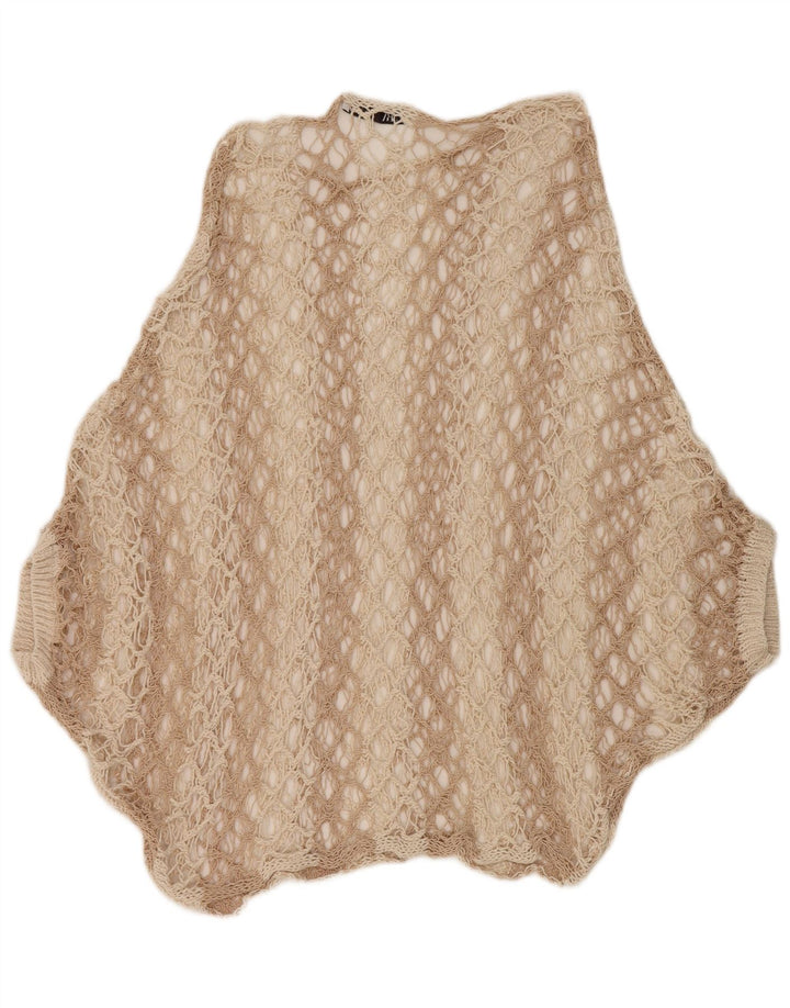 Zara ženski heklani pončo top UK 16 Large Beige