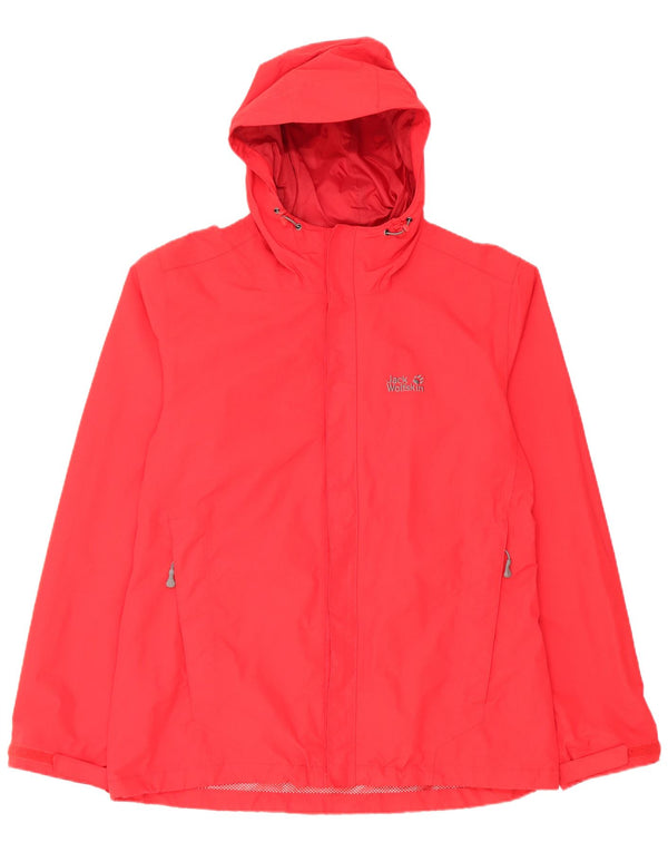 Jack Wolfskin muška kišna jakna s kapuljačom UK 40/42 veliki crveni najlon